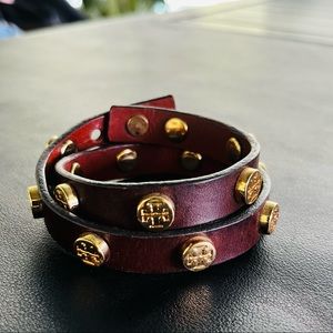 Tory Burch double wrap stud bracelet